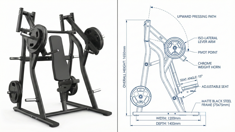 Plate loaded shoulder press machine
